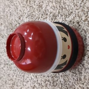 3/$30 Bento box girl doll for packing lunch dinner Japanese floral red black